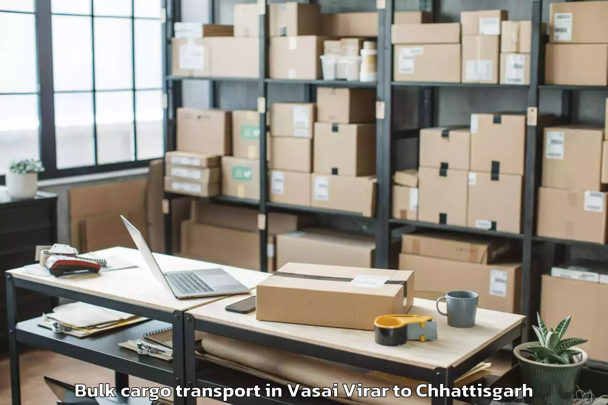 Book Vasai Virar to Bhanupratappur Bulk Cargo Transport Online